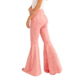 Free People Float On Flare Jeans - Prairie Pink